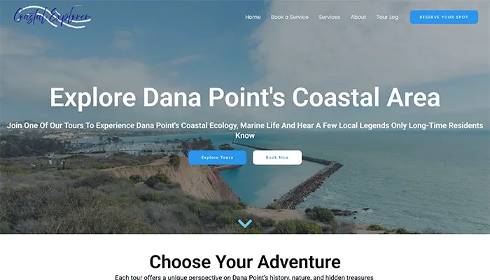 Coastal Explorer Website Home Page